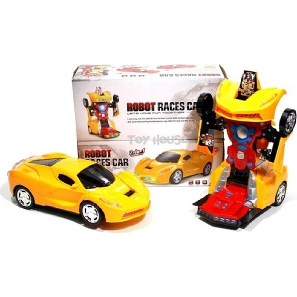 C-TOY Robota Dönüşen Çarp Dön Araba 01296 Sarı - Renkli Oyuncak Araç Fiyatı