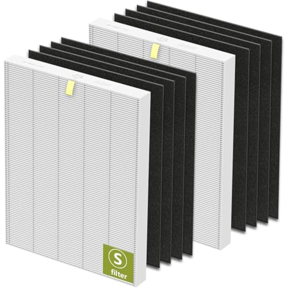 C545 Replacement Filter S Compatible with Winix C545 Air Purifier, Replaces Parts 1712-0096-00 and 2522-0058-00, 2 Pack H13 True HEPA Filter + 8 Activated Carbon Filters