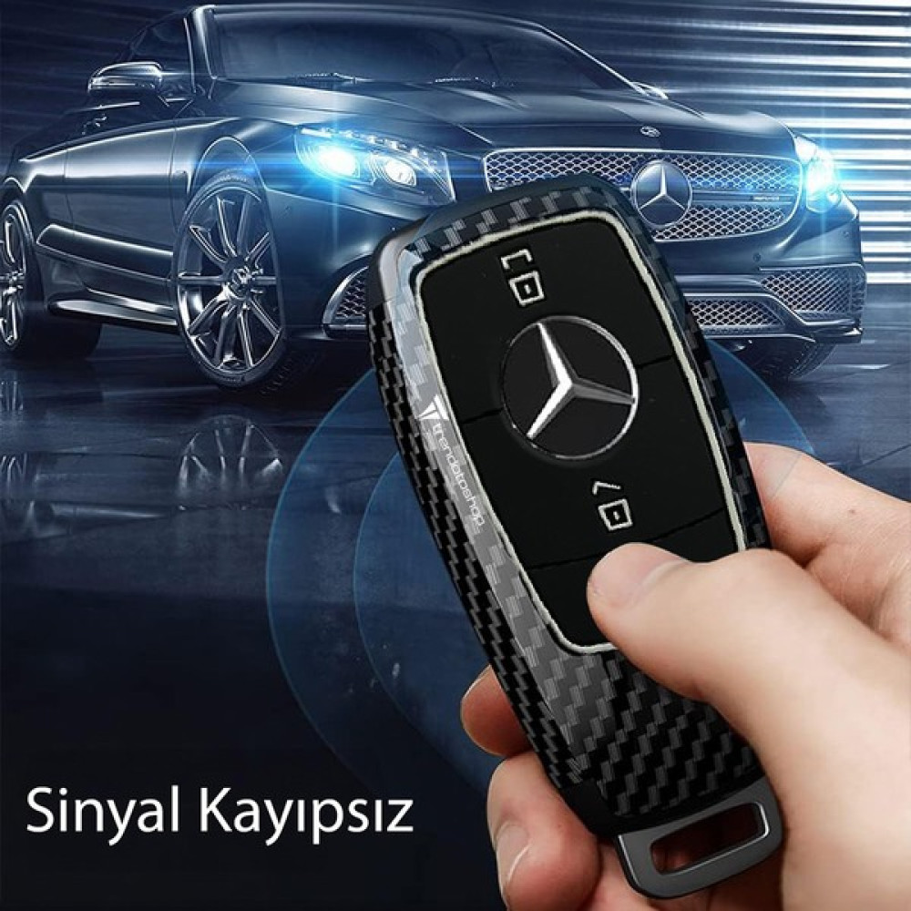 C9 Mercedes Uyumlu Karbon Metal Anahtar Kılıfı Anahtarlık Fiyatı