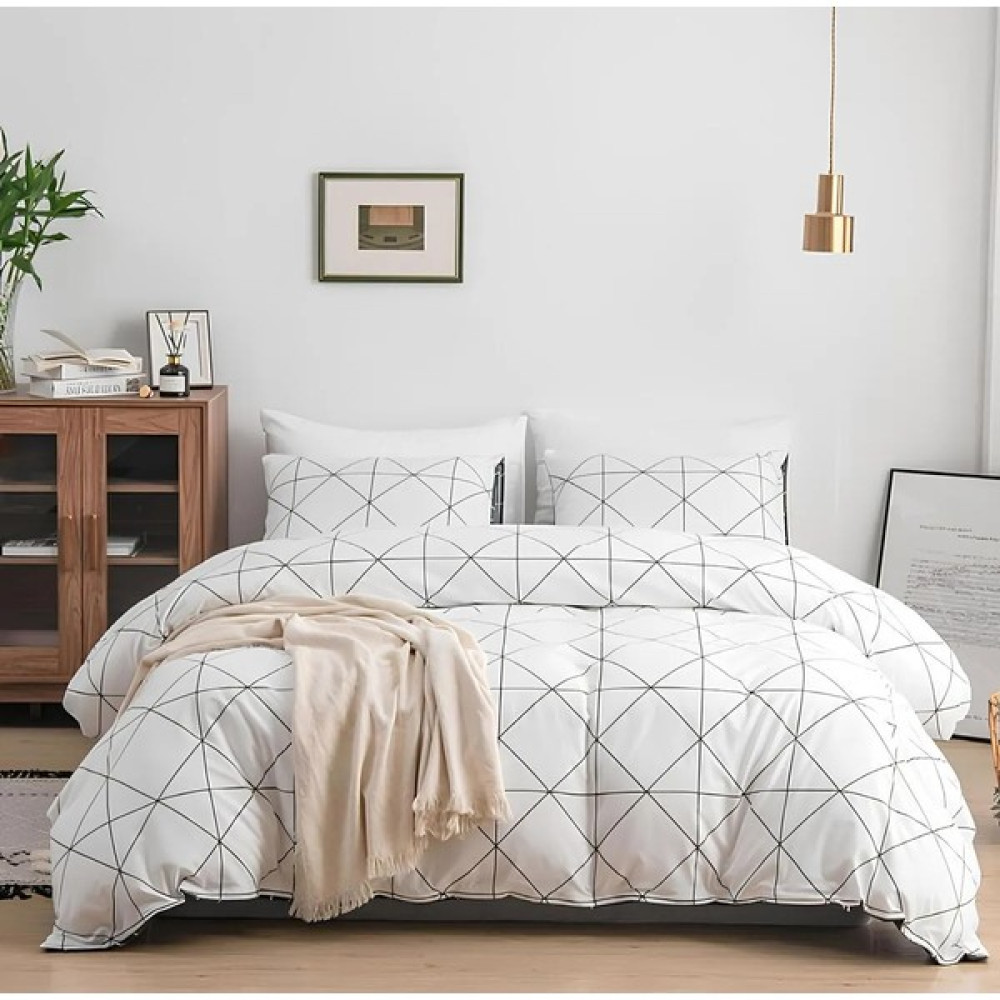 Ca-Sa Tekstil Pamuklu Çift Kişilik Nevresim Takımı | Şık ve Konforlu Deneyim Serisi! - Beyaz - 220 x 240 cm Nevresim Takımı Fiyatı