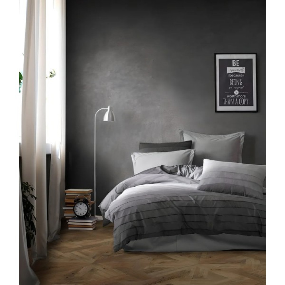 Ca-Sa Tekstil Pamuklu Çift Kişilik Nevresim Takımı | Şık ve Konforlu Deneyim Serisi! - Gri - 220 x 240 cm Nevresim Takımı Fiyatı