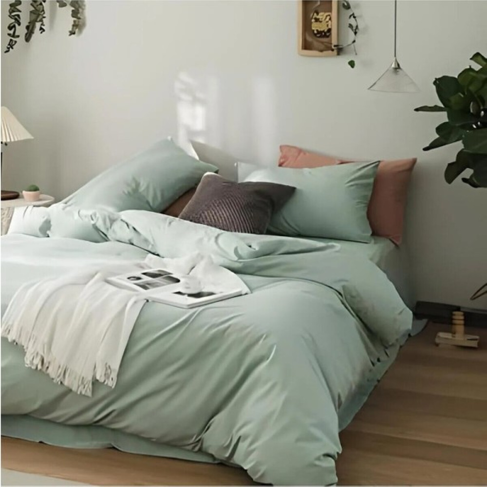 Ca-Sa Tekstil Pamuklu Çift Kişilik Nevresim Takımı | Şık ve Konforlu Deneyim Serisi! - Yeşil - 220 x 240 cm Nevresim Takımı Fiyatı
