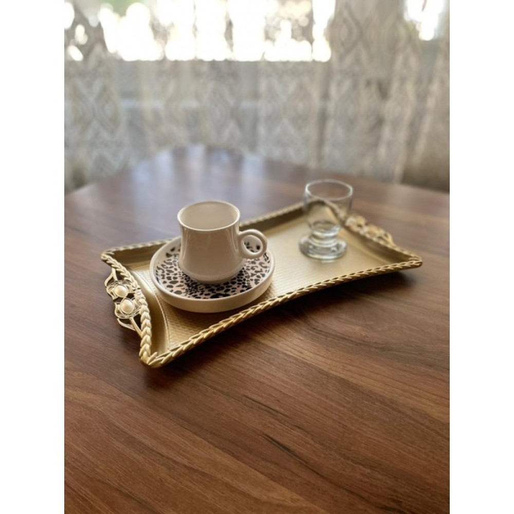Cabbaroğlu Ticaret Kahve Sunumluk Tepsi (Plastik) 6 Adet - Renkli Servis Tepsisi Fiyatı