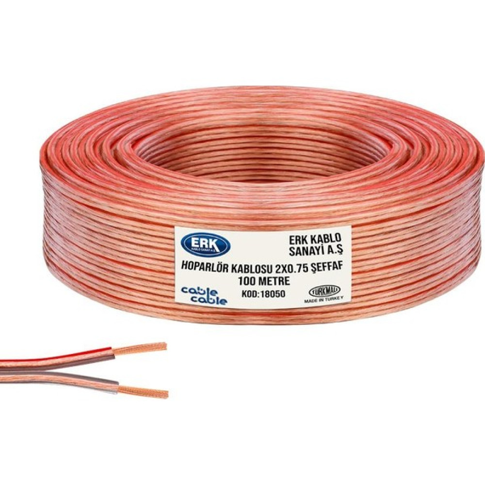 Cable Cable 100 Metre Hoparlör Elektrik ve Ses Kablosu Şeffaf Kordon 2x0.75 Elektrik ve Aydınlatma Fiyatı