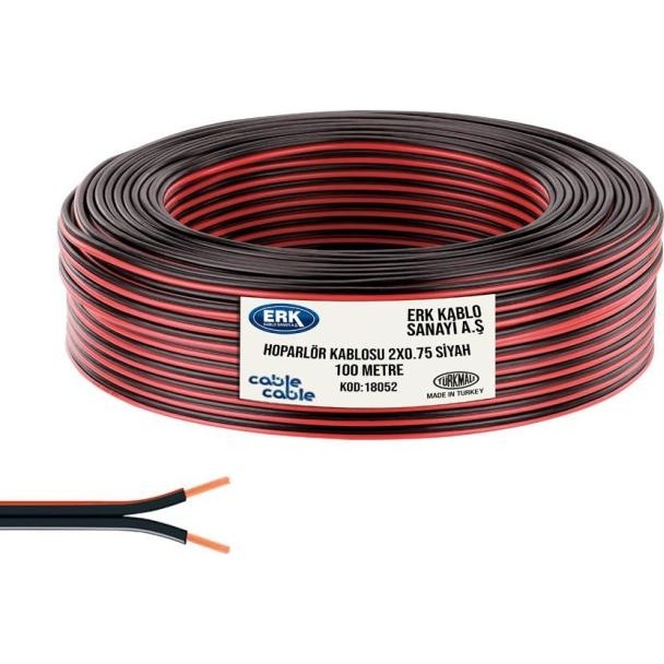 Cable Cable 100 Metre Hoparlör Elektrik ve Ses Kablosu Siyah Kordon 2x0.75 Bluetooth Hoparlör Fiyatı