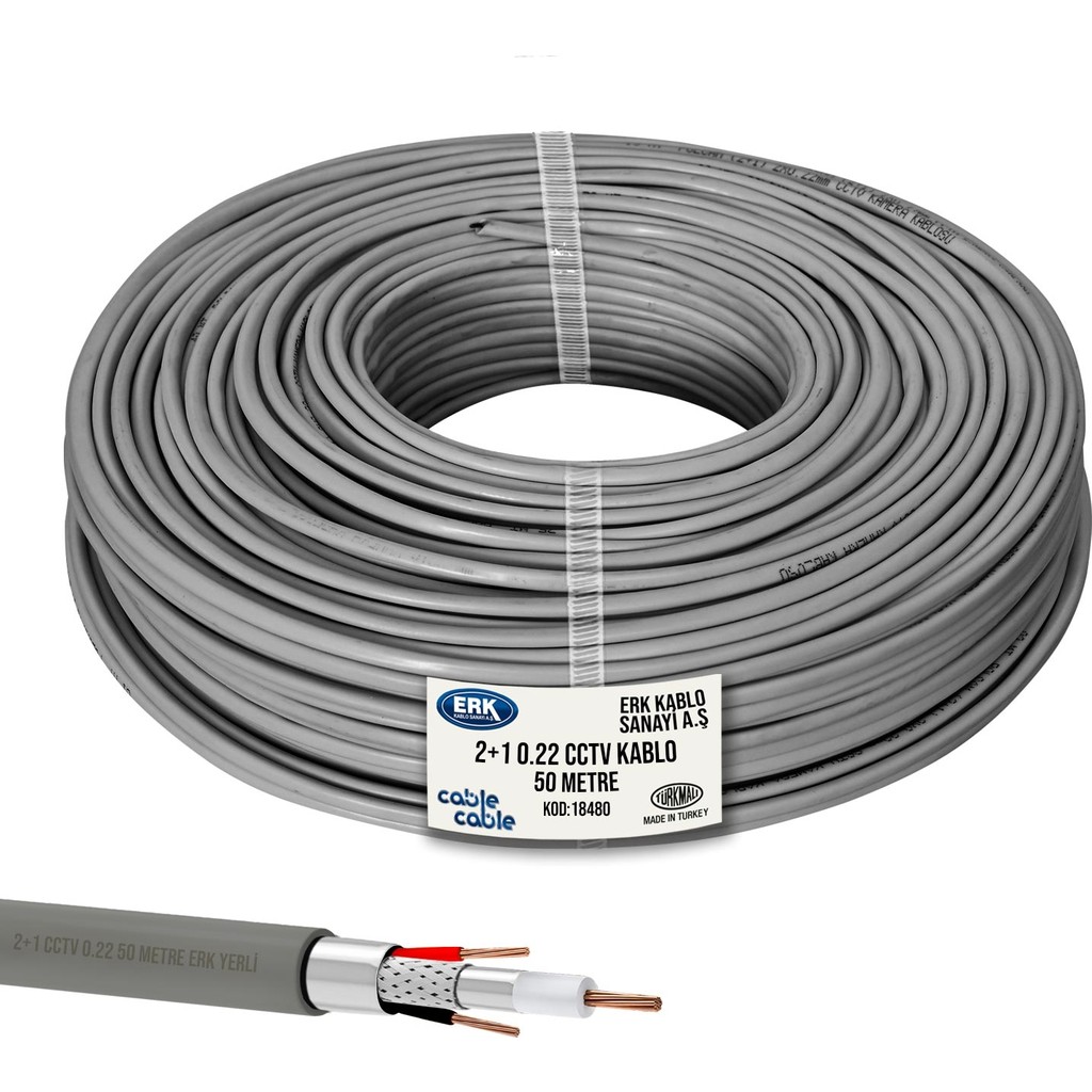 Cable Cable 2+1 CCTV 0.22 Kamera Kablosu - 50M - 50 m SSD / Solid State Drive Fiyatı