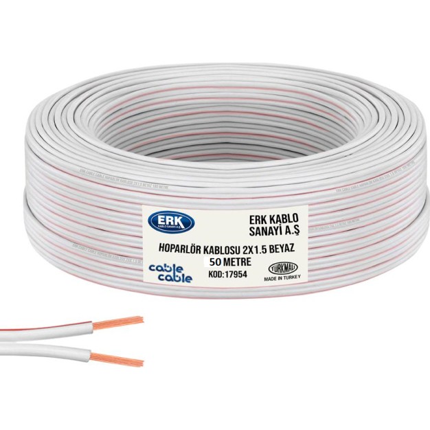 Cable Cable 50 Metre Hoparlör Elektrik ve Ses Kablosu Kordon 2x1.5 Beyaz Bluetooth Hoparlör Fiyatı