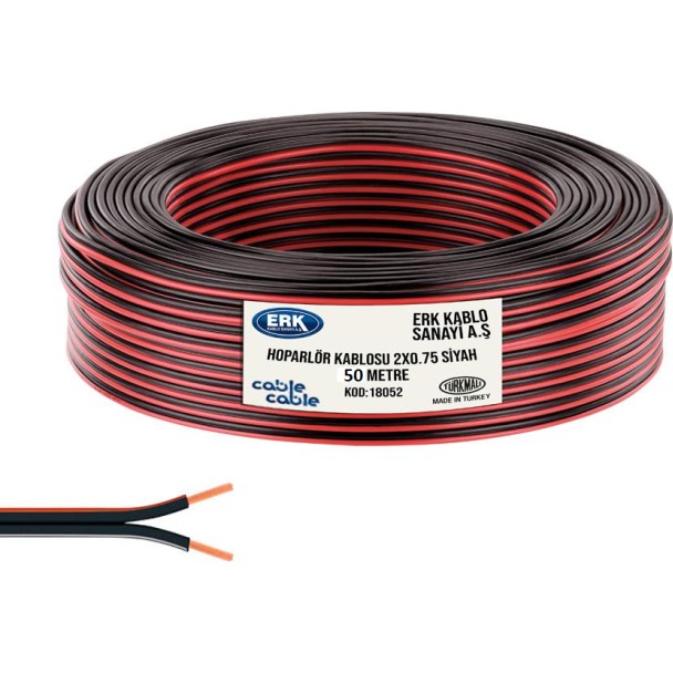 Cable Cable 50 Metre Hoparlör Elektrik ve Ses Kablosu Siyah Kordon 2x0.75 Bluetooth Hoparlör Fiyatı