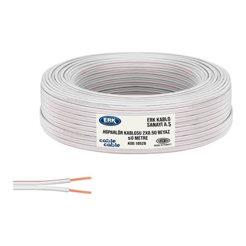 Cable Cable Hoparlör Kablosu Kordon Beyaz 2 x 0.5 mm x 50 M Elektrik ve Aydınlatma Fiyatı