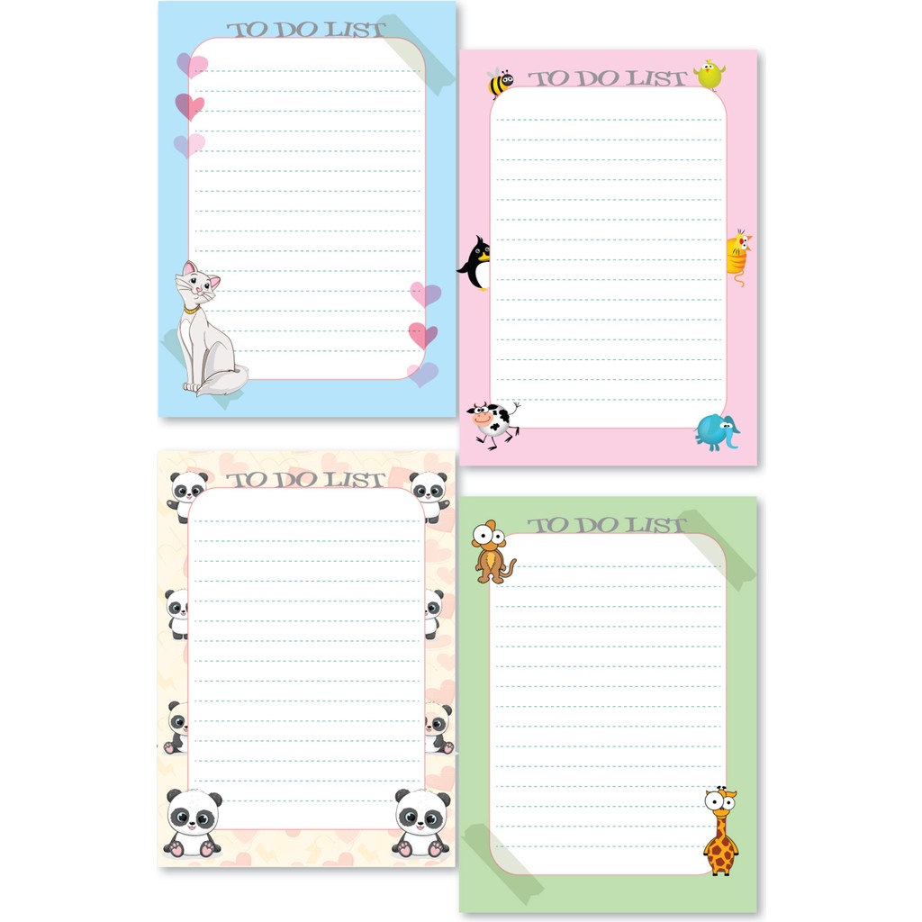 Cabuk Baskı 4lü Bloknot Note Pad - To Do List Bloknot Not Kağıdı 10 x 14 cm - Kedi Not Defteri & Bloknot Fiyatı