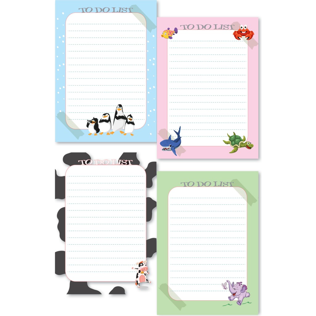 Cabuk Baskı 4lü Bloknot Note Pad - To Do List Bloknot Not Kağıdı 10 x 14 cm - Penguen Not Defteri & Bloknot Fiyatı