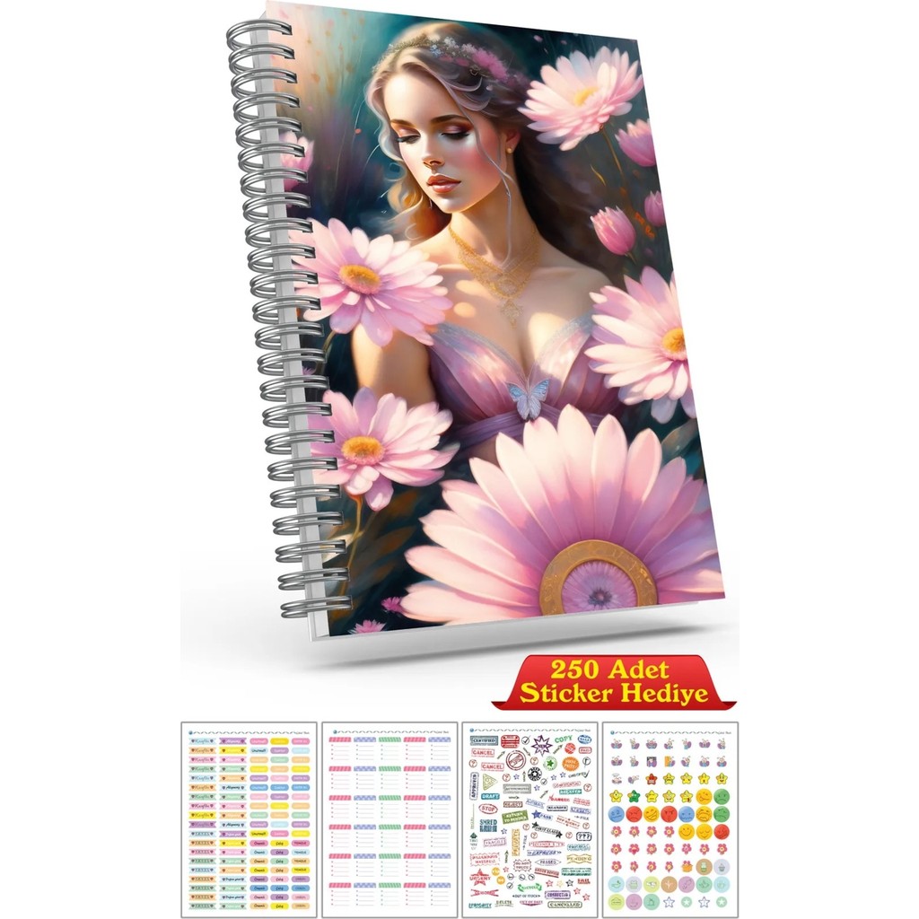 Cabuk Baskı A5 Boyutunda Ajanda Süresiz Haftalık Planlayıcı Defter (250 Adet Sticker Hediyeli) - Altın Pembe Defter & Kağıt Ürünleri Fiyatı