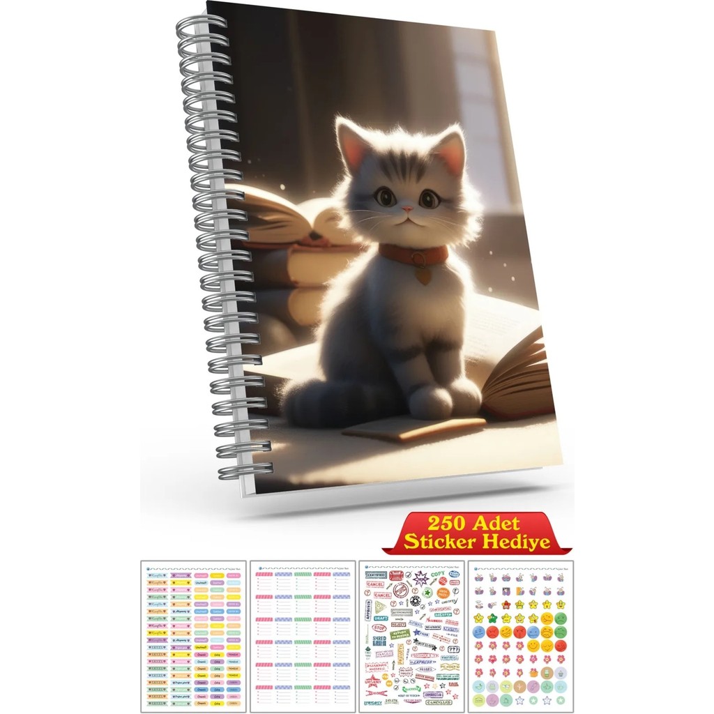 Cabuk Baskı A5 Boyutunda Ajanda Süresiz Haftalık Planlayıcı Defter (250 Adet Sticker Hediyeli) - Bej - Kahverengi Defter & Kağıt Ürünleri Fiyatı