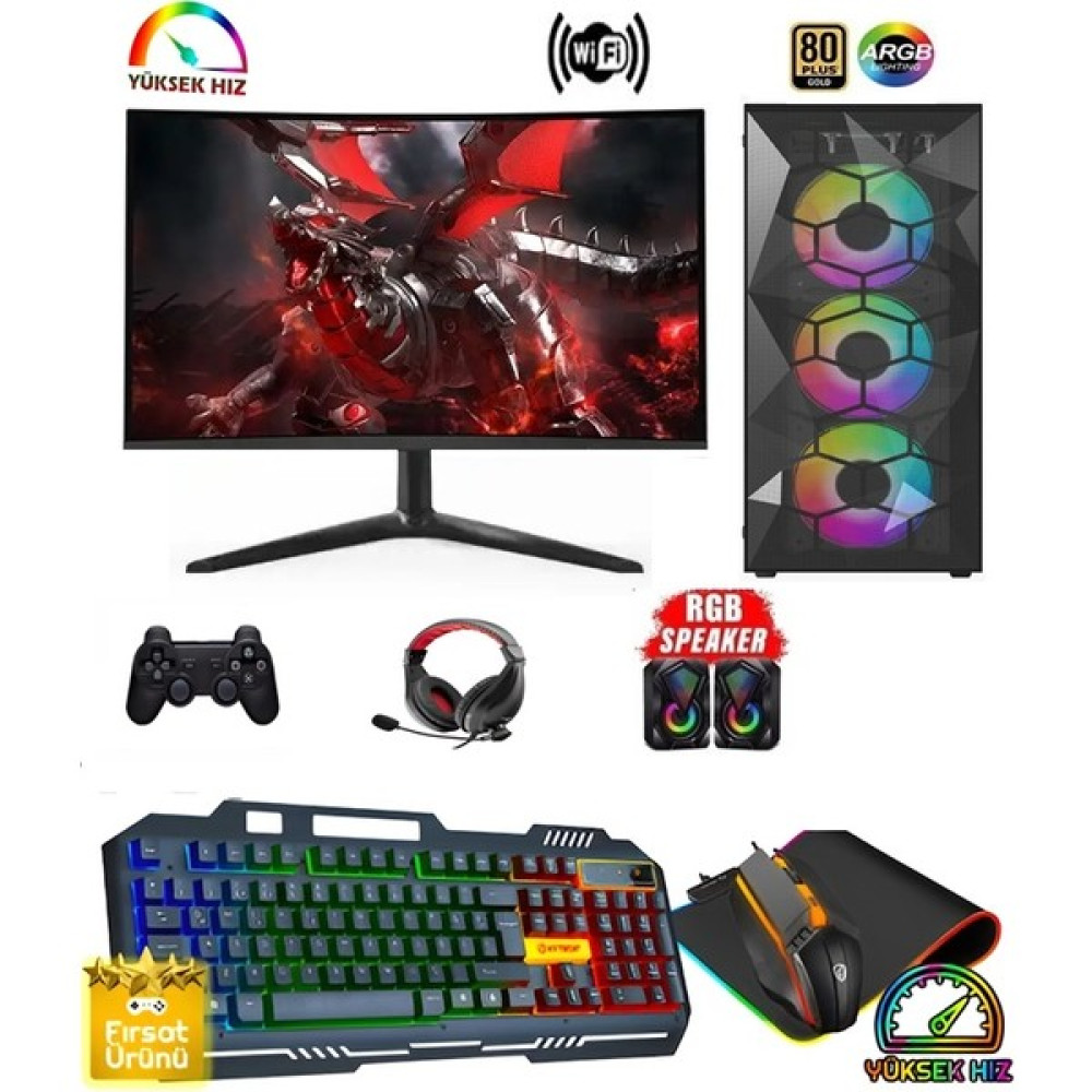 Cachex Obelisk Amd Ryzen 5 5500 32GB 1tb SSD RX580 27" 240 Hz Oyuncu Masaüstü Bilgisayar Masaüstü Bilgisayar Fiyatı