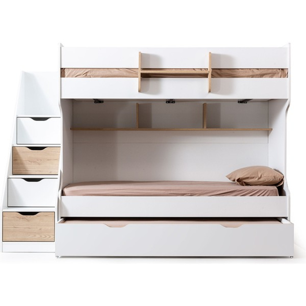 Cadde Yıldız Caddeyıldız Bianca Compact Merdivenli Ranza - Beyaz - 253 x 187 cm Ranza Fiyatı