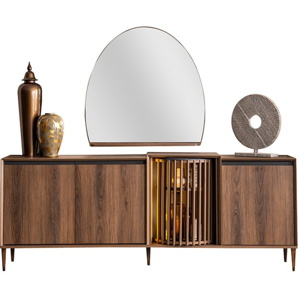 Cadde Yıldız Caddeyıldız Montana Konsol - Ceviz - 209 x 82 x 45 cm Konsol Mobilya Fiyatı