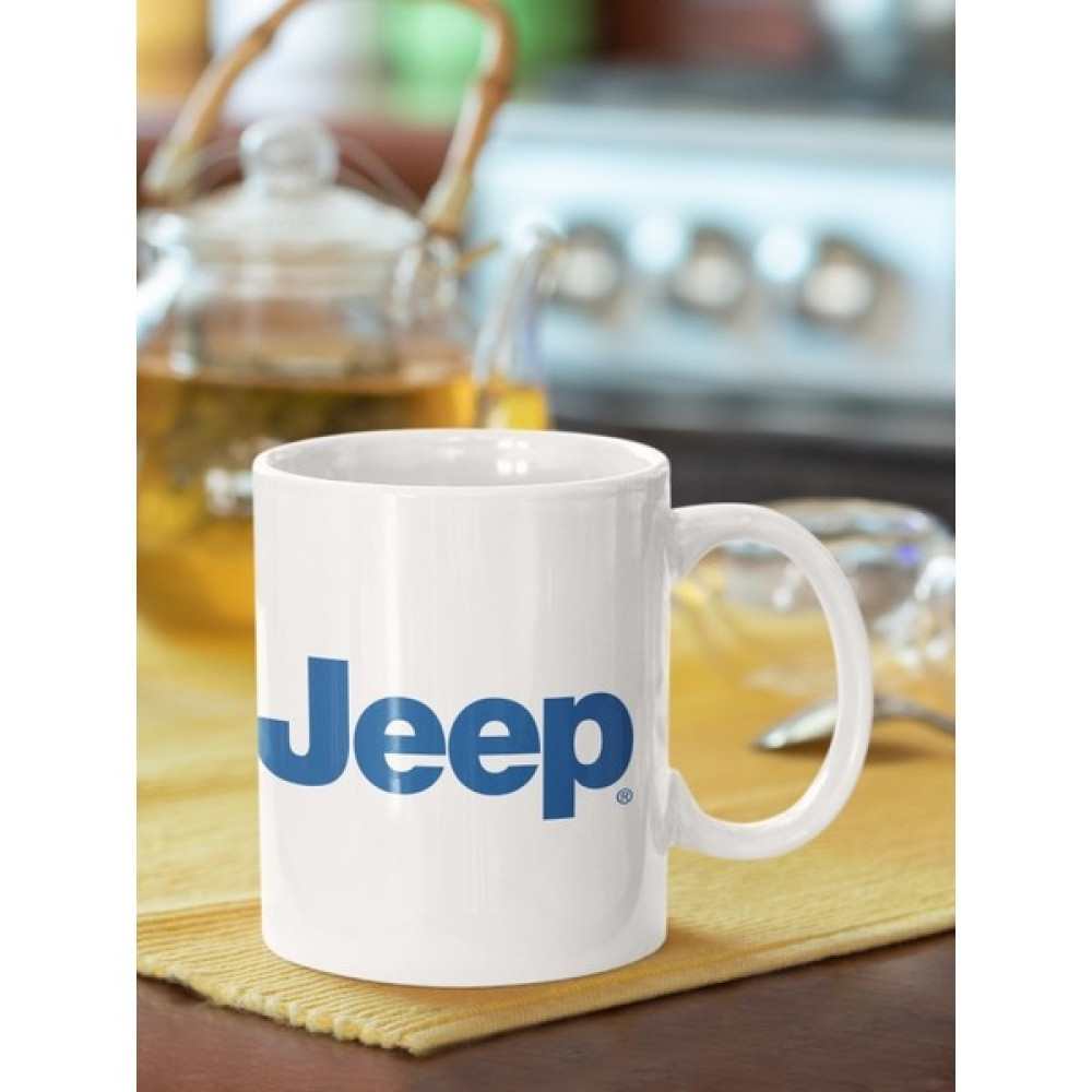 Cadde216 Jeep Logo Baskılı Porselen Kupa Bardak Fincan / Bardak / Kahve Takımı Fiyatı