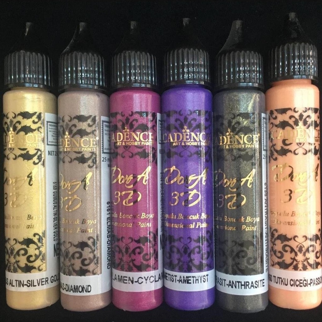 Cadence Boya 3D Boncuk Boya 6 Lı Set-2 / Boyutlu Boya 25 ml x 6 Adet 3D Boncuk Boya Set - Boyutlu B Boncuk Boya Fiyatı