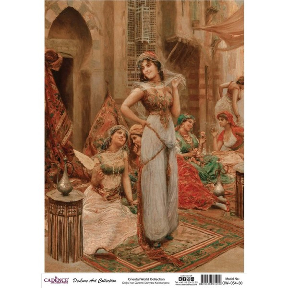 Cadence OW054 Doğunun Gizemli Dünyası Koleksiyonu - Kadınlar 30*42 Pirinç Dekopaj - Renkli Yardımcı Malzeme Fiyatı