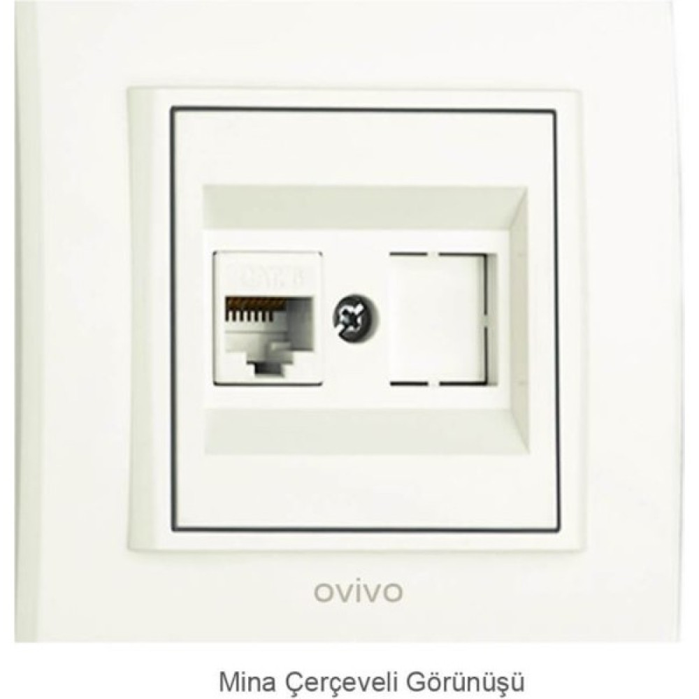Çağatay Elektrik Çağatayelektrik Ovivo Mina Beyaz Data Prizi Mekanizma+Çerçeve Prizler Fiyatı