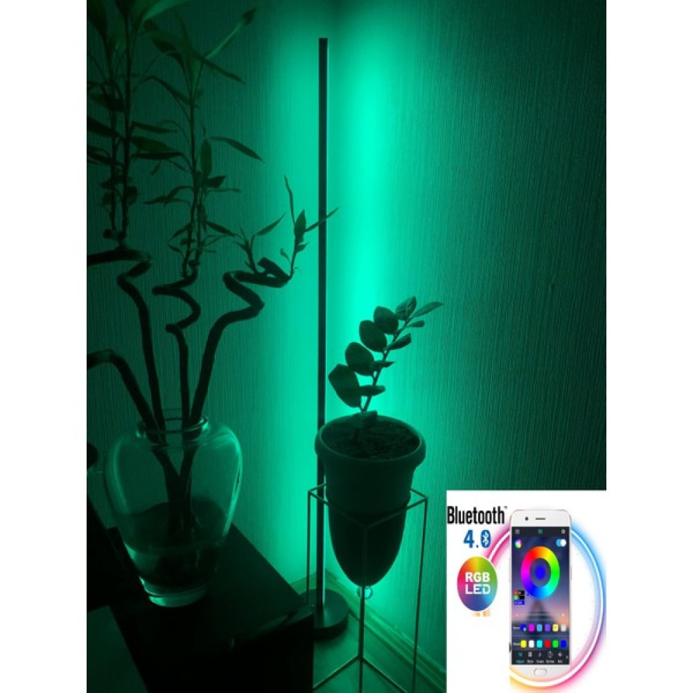 Çağatay Elektrik Dekoratif Rgb Bluetooth LED Lambader Köşe Lambası Siyah 120 cm Mobil Kontrol Telefon Kontrol Siyah Lambader Fiyatı