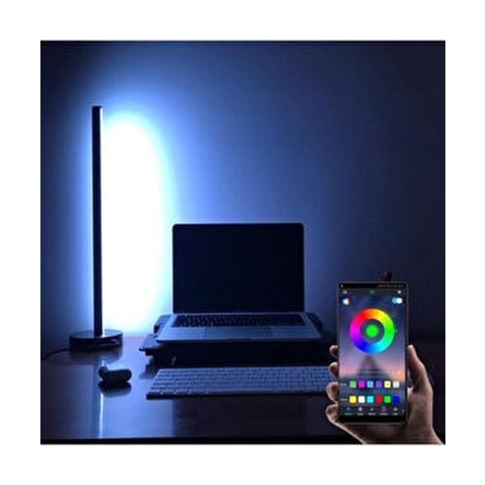 Çağatay Elektrik Dekoratif Rgb Bluetooth LED Lambader Köşe Lambası Siyah 42CM Mobil Kontrol-Telefon Kontrol Lambader Fiyatı