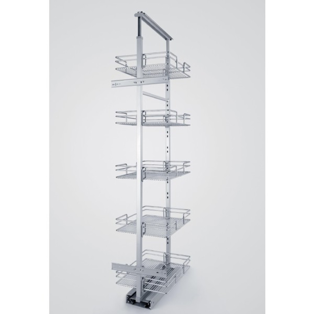 Çağdaş Mutfak Kiler Sepeti 40 cm 5 Li Tandem Frenli 155 170 cm - Krom Mutfak Dolabı / Mobilyası Fiyatı