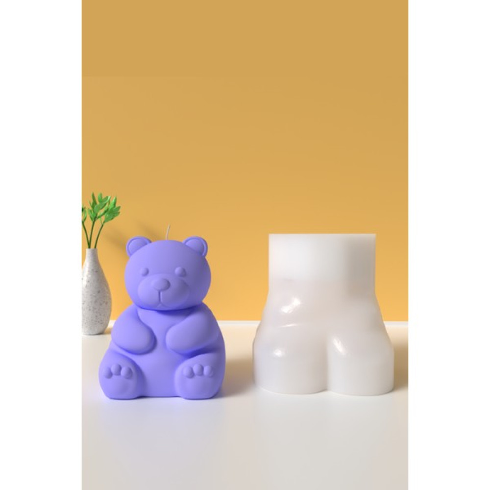 CageartStudio Büyük Ayıcık Mum Silikon Kalıp - Mum Yapım Malzemeleri 10 cm - Beyaz - 1 Adet Dekoratif Mum Fiyatı