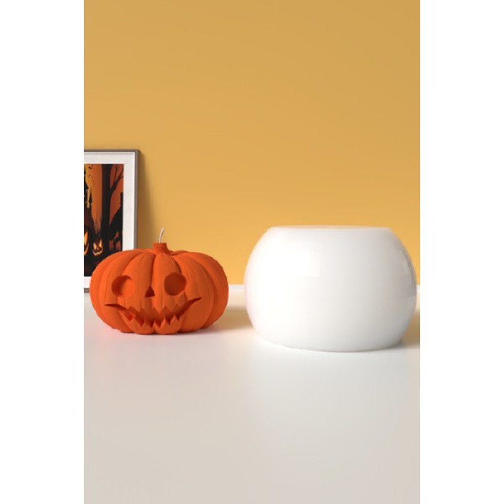 CageartStudio Büyük Bal Kabağı Mum Silikon Kalıp - Halloween Mum - Mum Yapım Malzemeleri - Beyaz - 1 Adet Dekoratif Mum Fiyatı