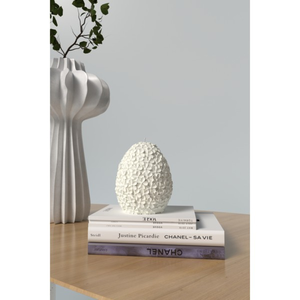 CageartStudio Dekoratif Papatya Çiçeklerinde Yumurta Kokulu Mum - Paskalya Mumları Candle Soya Wax - Beyaz - 1 Adet Dekoratif Mum Fiyatı