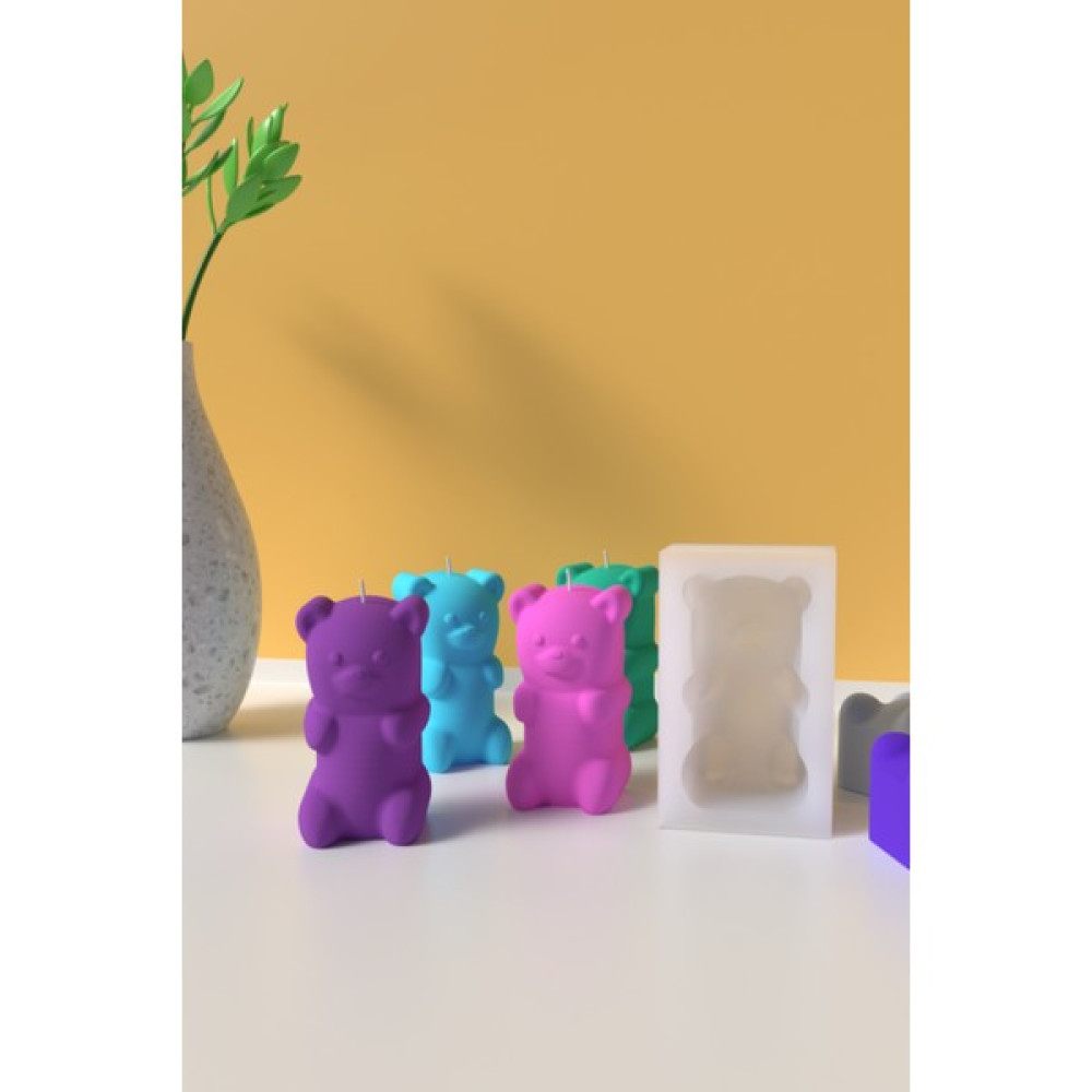 CageartStudio Mini Ayıcık Mum Silikon Kalıp - Beyaz - 1 Adet Dekoratif Mum Fiyatı