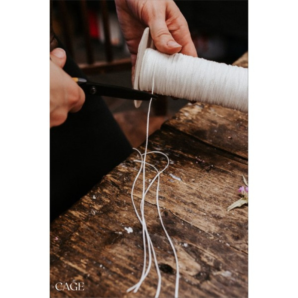 CageartStudio Mumlanmış Mum Fitili 10 Metre ( Mum Yapım Malzemesi ) - Candle Wick - Beyaz - 1 Adet Dekoratif Mum Fiyatı