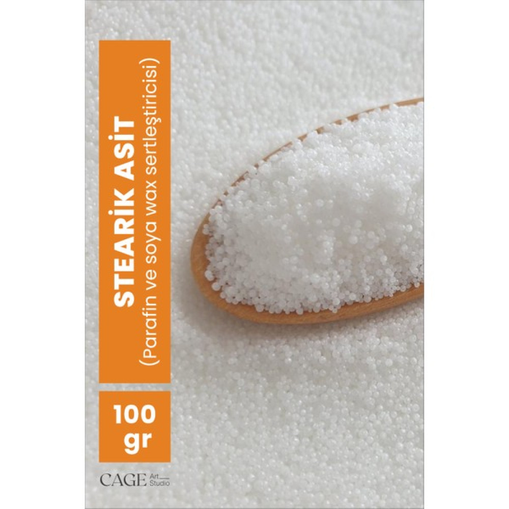 CageartStudio Stearik Asit / Starin - Soya Wax ve Parafin Sertleştircisi 1 kg - 100 Gram Dekoratif Mum Fiyatı