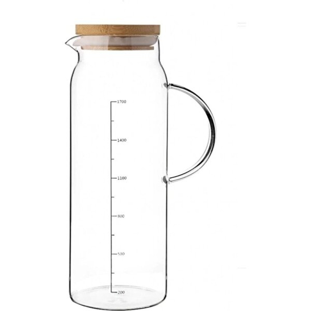 Çağla Homes Bambu Kapaklı Isıya Dayanıklı Borasilikat Cam 1500ML Sürahi -SRH02 - 1,5 L - Şeffaf Sürahi Fiyatı