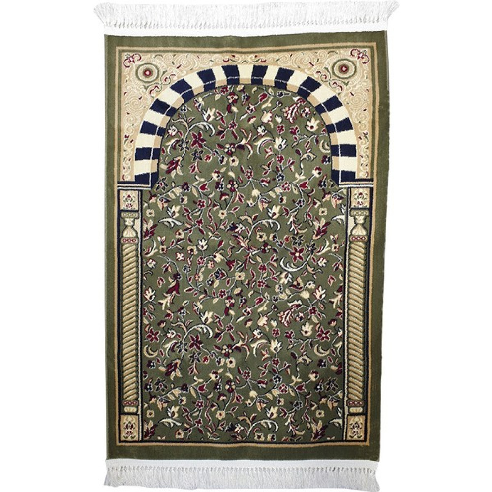 Çağrı Aydın Ravza Halı Seccade Yeşil - 70 x 110 cm - Renkli Seccade Fiyatı