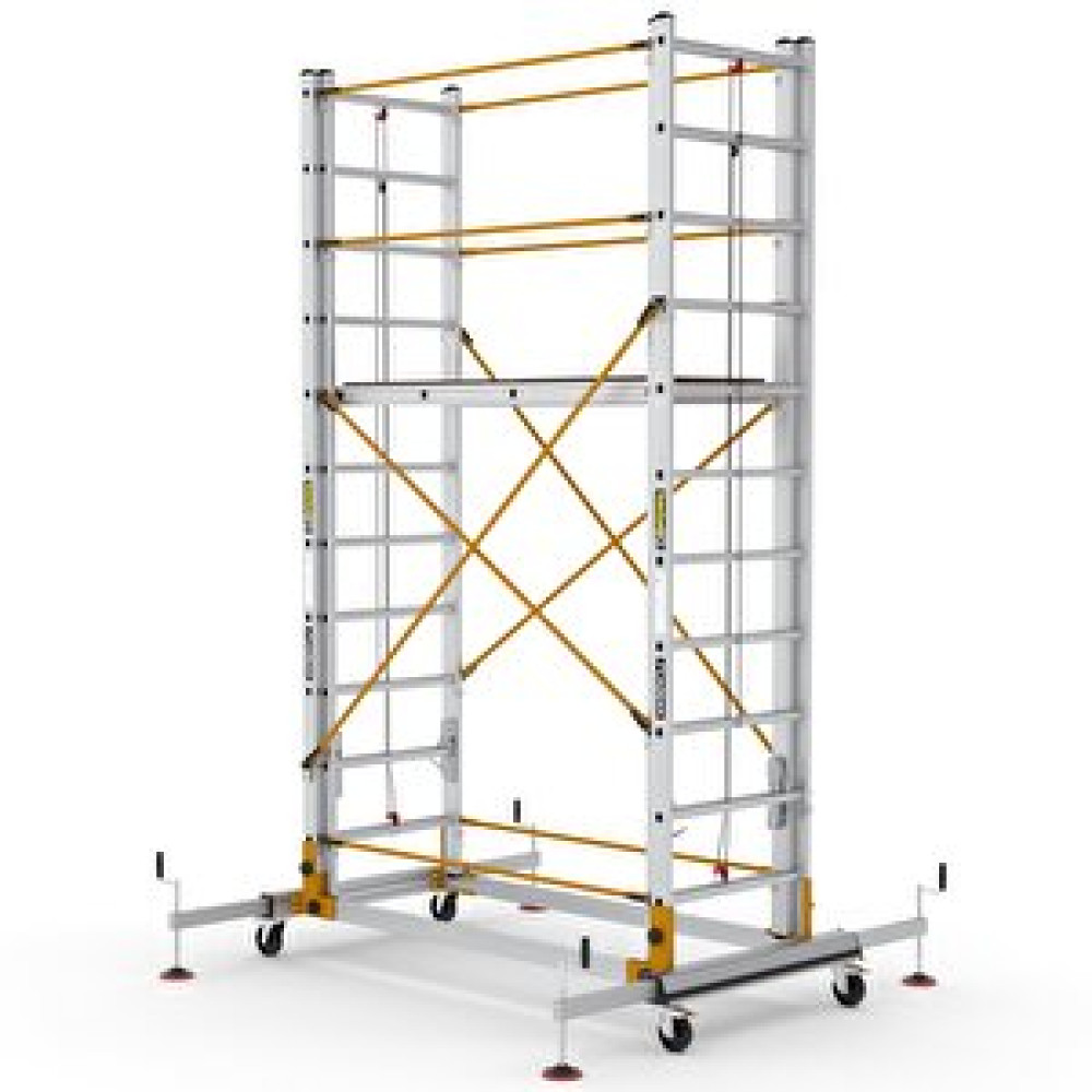 Çağsan 2x11 Basamaklı 6,2 M. Çalışma Yüksekliği Telesafe Alüminyum İskele (s006_xl_fp) 2x11 Basamak Merdivenler Fiyatı