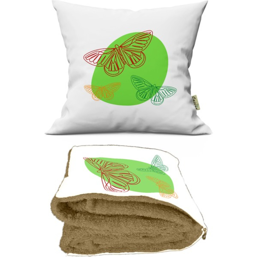 Caisya Butik Çizgi Kelebek Desenli Iç Dolgusu Battaniyeli Araç Içi Opsiyonel Yastık 36X36CM Oto Boyaları Fiyatı
