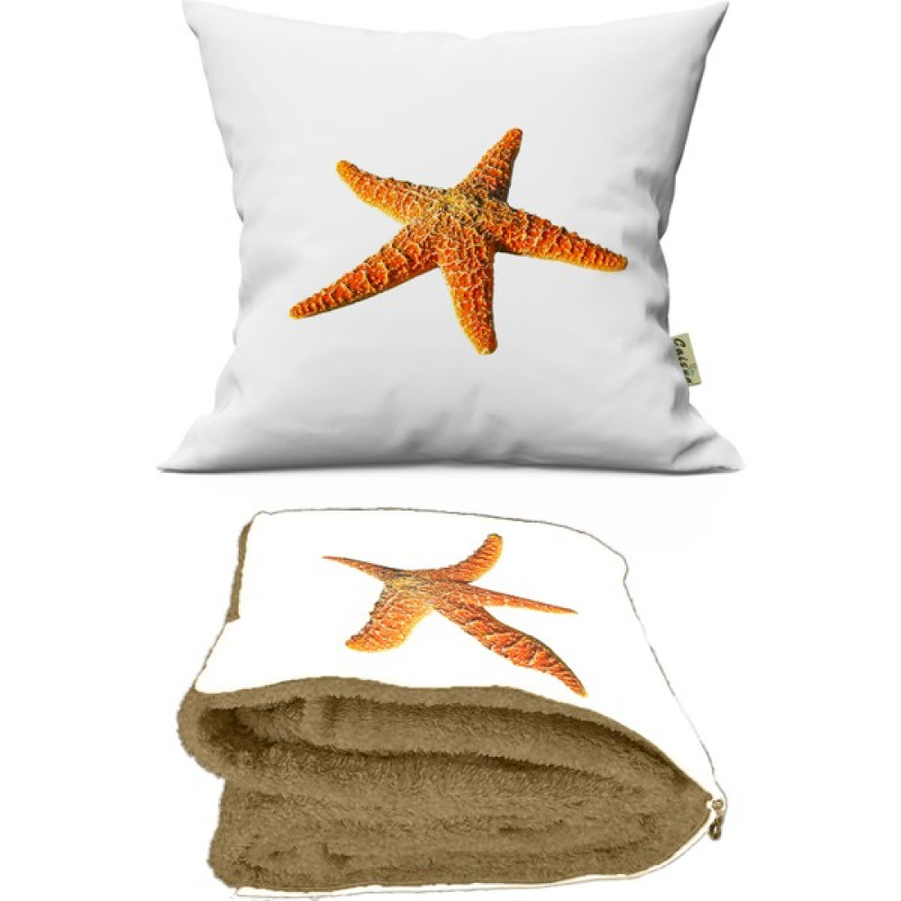 Caisya Butik Deniz Yıldızı Desenli Iç Dolgusu Battaniyeli Araç Içi Opsiyonel Yastık 36X36CM Oto Boyaları Fiyatı