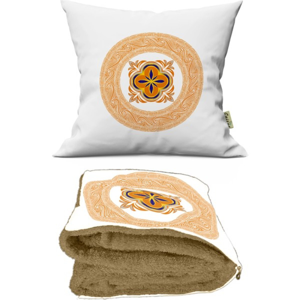 Caisya Home Etnik Motif Desenli Opsiyonel Yastık Içinde Tv Battaniyesi 110 x 170 cm - Renkli Battaniye Fiyatı