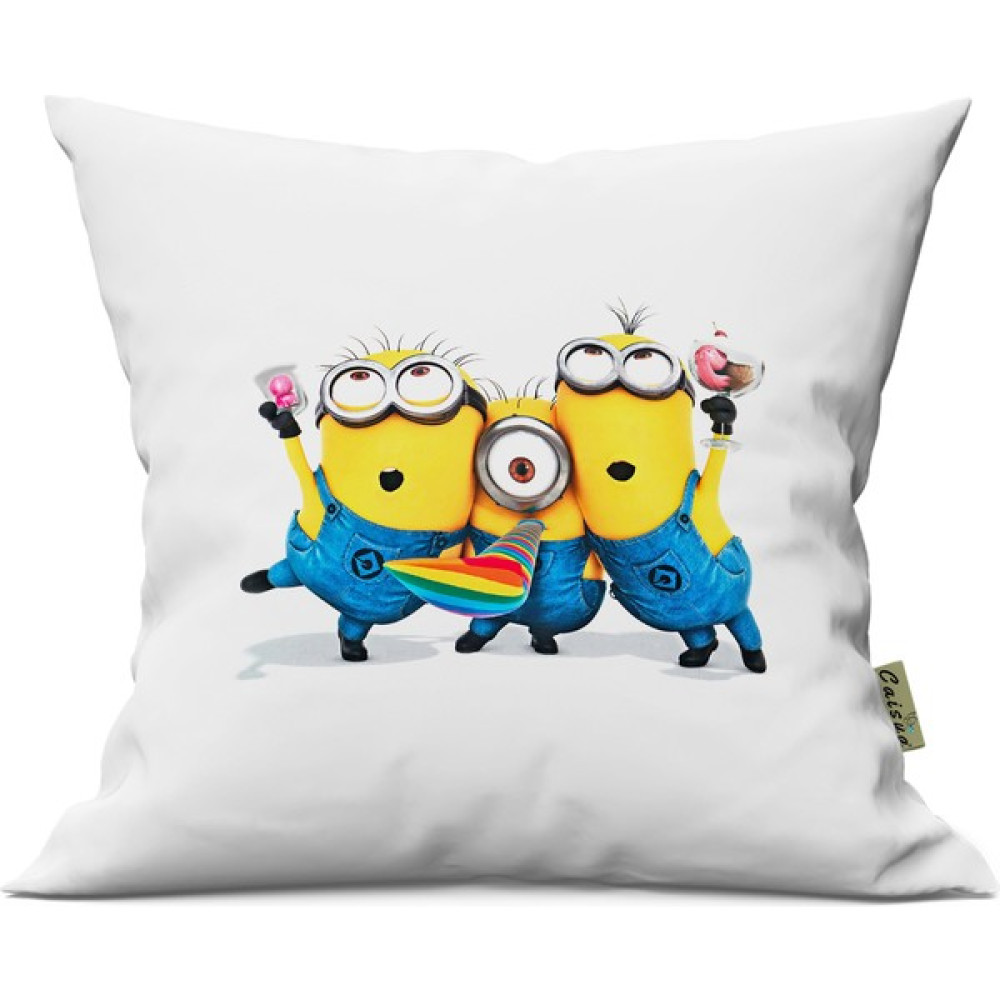 Caisya Home Minyonlar Desenli Çift Yön Dijital Baskılı Içi Dolgulu Dekoratif Yastık Kırlent 36 x 36 cm - 38 x 38 cm - Renkli Kırlent / Mobilya Yastığı Fiyatı