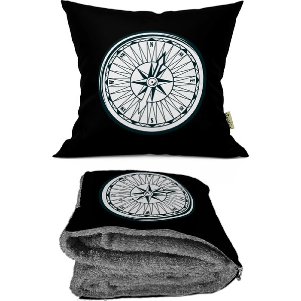 Caisya Home Pusula Desenli Opsiyonel Yastık Içinde Tv Battaniyesi 110 x 170 cm - Renkli Battaniye Fiyatı