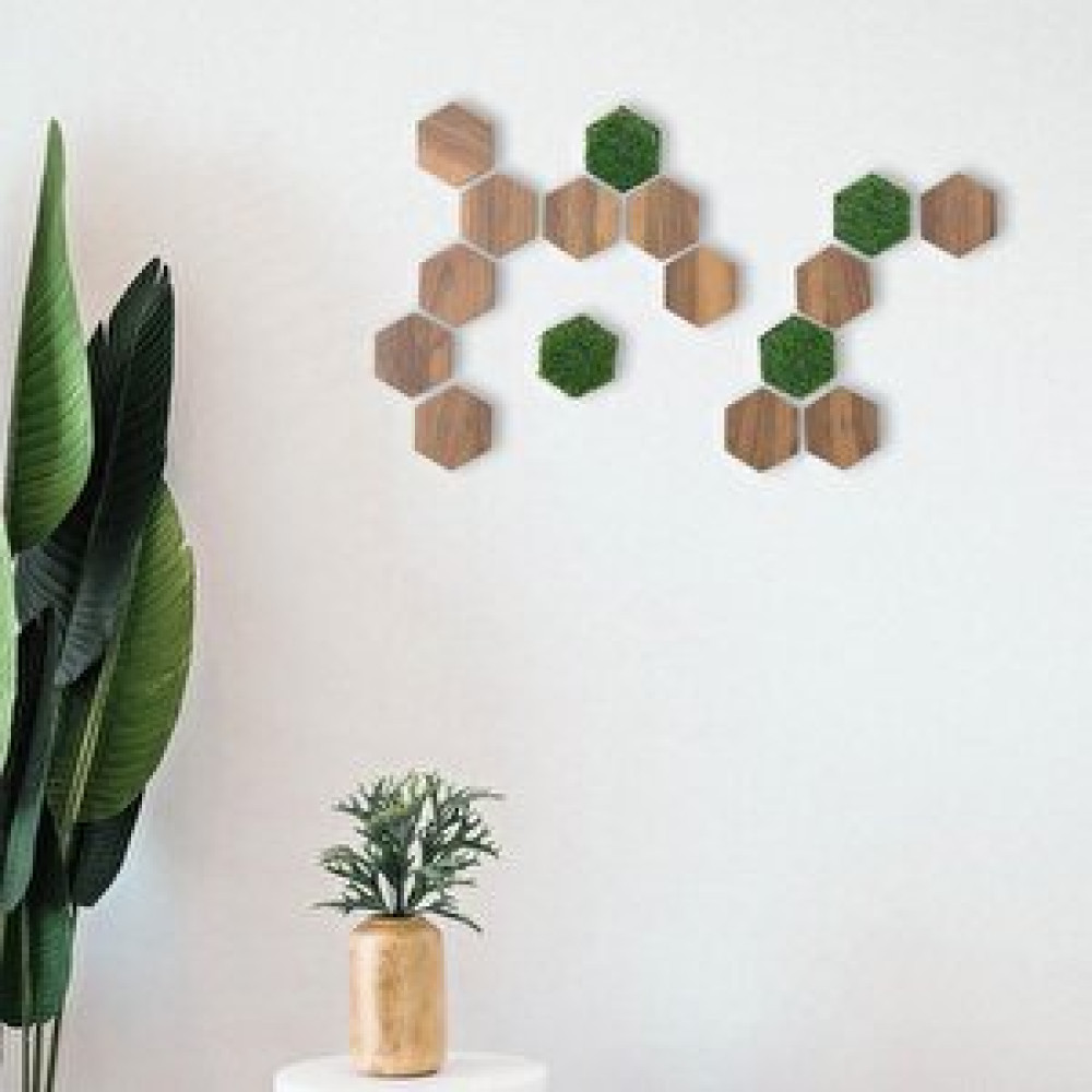 CajuArt Cajuart 16 Parça Geometrik Çim Detaylı Modern Dekoratif Duvar Dekoru Tablo Tablo & Poster Fiyatı