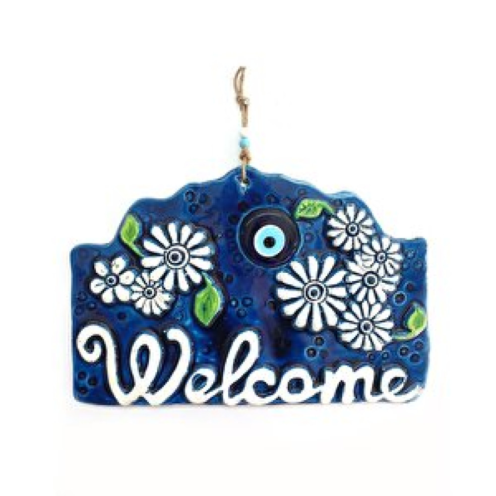 CajuArt Cajuart Dekoratif Welcome Yazılı Büyük Boy Seramik Duvar Dekoru Obje Fiyatı