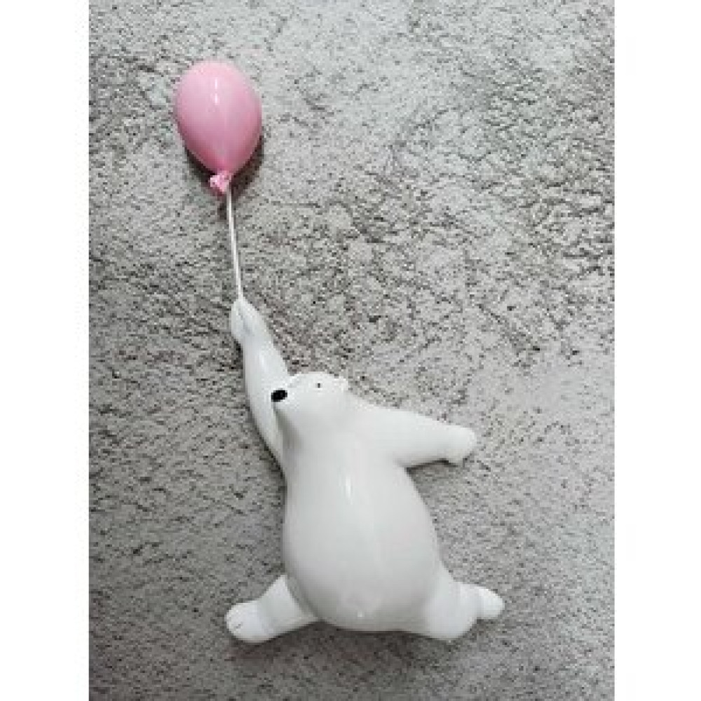 CajuArt Cajuart Pembe Balon Tutan Sevimli Ayı Duvar Dekoru Biblo Süs Obje Fiyatı