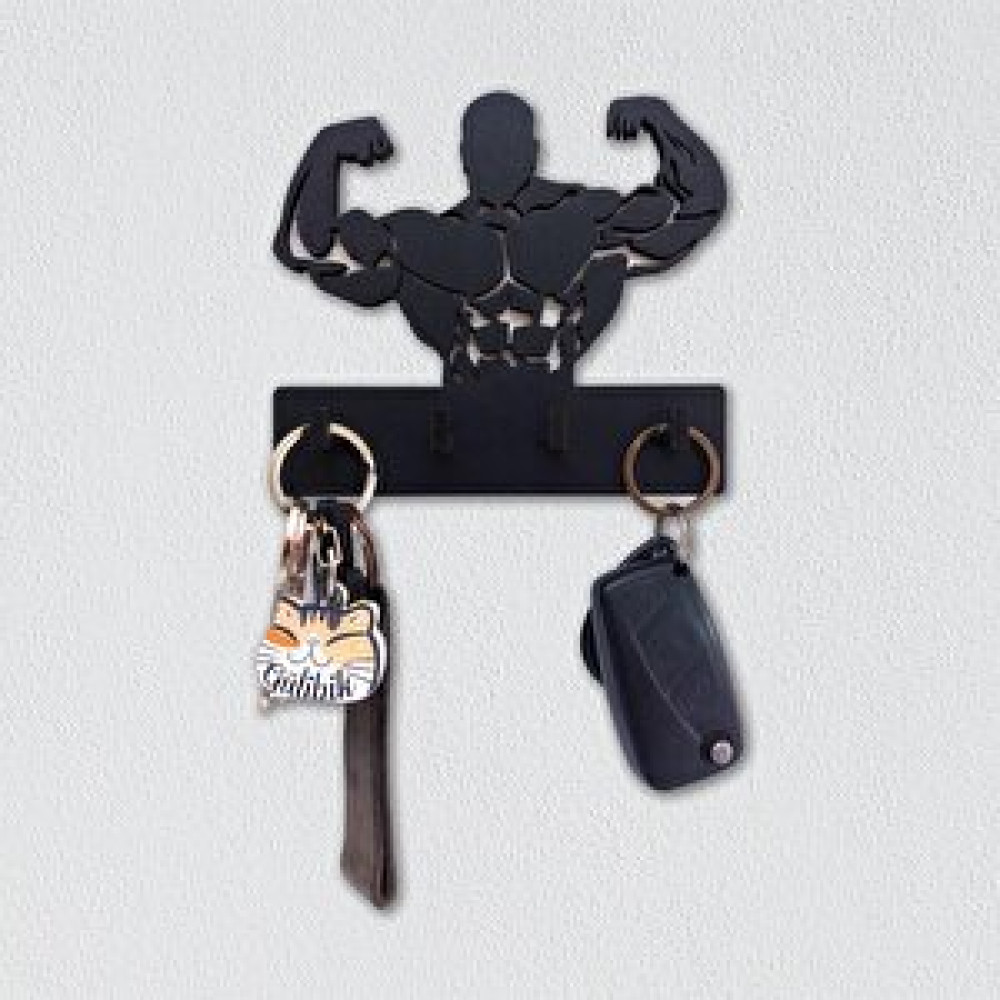 CajuArt Cajuart Sporcu Kaslı Adam Bodybuilder Fitness Tema Anahtar Askısı Duvar Anahtarlık Ev & Dekorasyon Aksesuarları Fiyatı