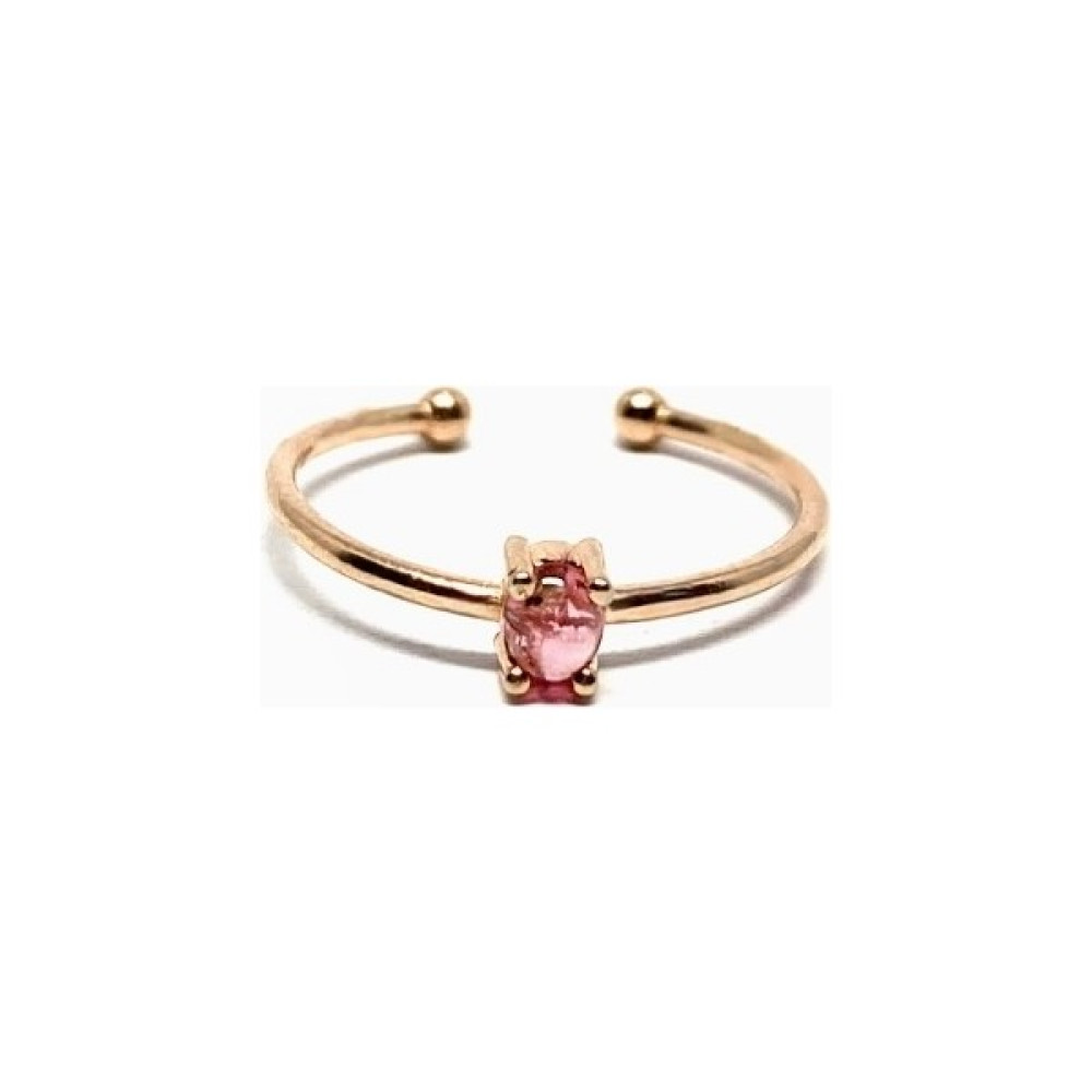 Caka Takı Gümüş Turmalin Tektaş Yüzük (Rose) - Rose - Standart Gümüş Yüzük Fiyatı