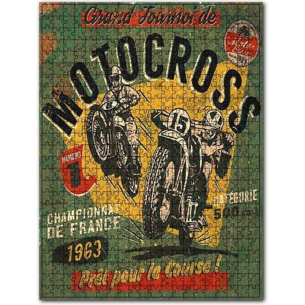 Cakapuzzle Moto Kros Yarışı Afişi Görseli 120 Parça Puzzle Yapboz Mdf (Ahşap) Oto Boyaları Fiyatı