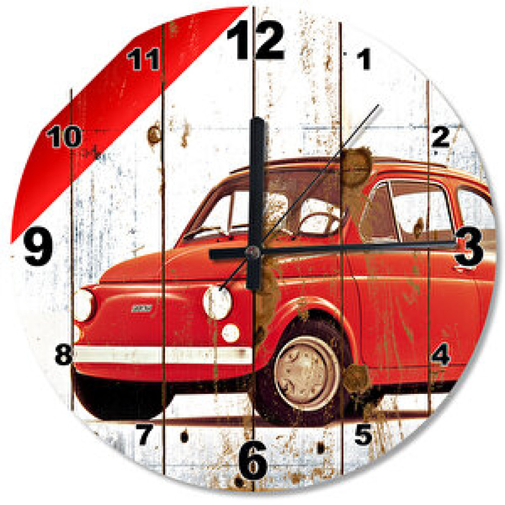 Cakasaat Fiat Nostalfi Ahşap Duvar Saati Dekoratif Saat Fiyatı