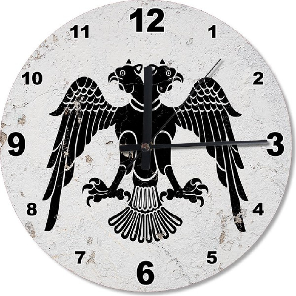 Cakasepetim Çift Başlı Kara Kartal Selçuklu Bayrağı Sessiz Duvar Saati - 50 x 50 cm Dekoratif Saat Fiyatı