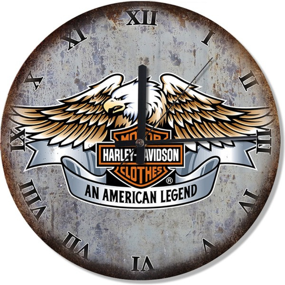 Cakasepetim Harley Davidson Kartal Logo Tasarım Duvar Saati - 30 x 30 cm Dekoratif Saat Fiyatı